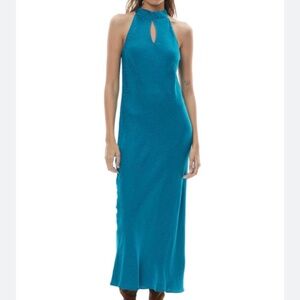 Young Fabulous And Broke YFB Lou Lou’s Maxi Sun Dress Size Large In Blue/Green